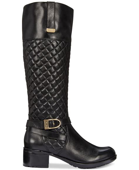 Lyst Bandolino Blushe Quilted Wide Calf Riding Boots In Black