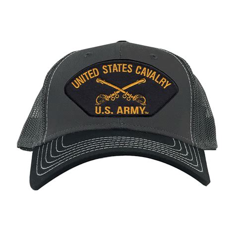 Us Army Cavalry Gray Mesh Ball Cap Us Army Branch Of Service Gray