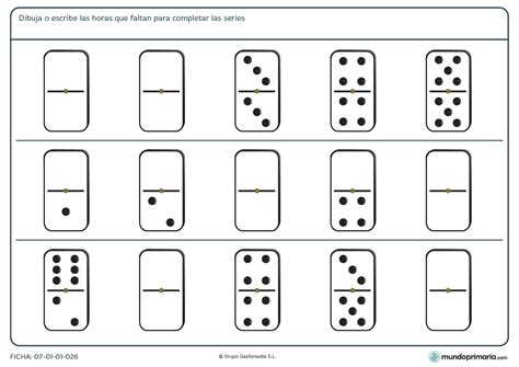 Ficha De Completar Series De Dominó Para Primaria