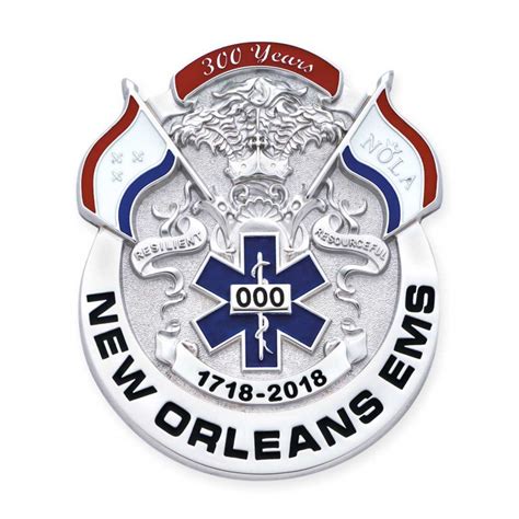 New Orleans Ems Badge Custom Badges Badge Badge Wallet