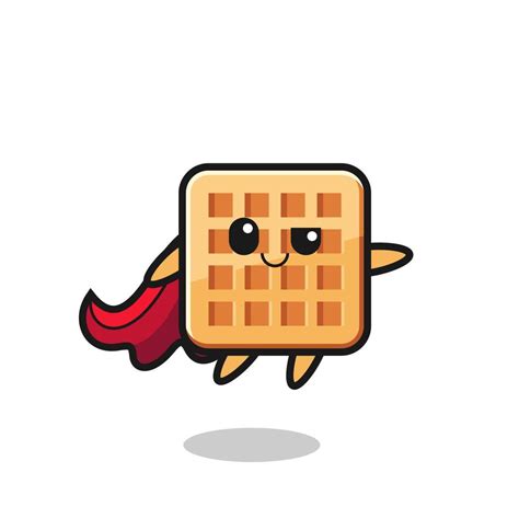Cute Waffle Superhero Character Is Flying 6743848 Vector Art At Vecteezy