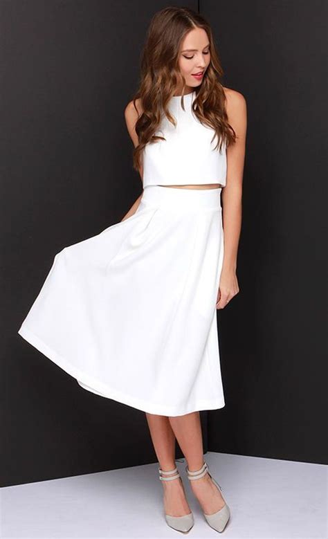 Two Piece White Dress Love The Crop Top Look Two Piece Dress Piece