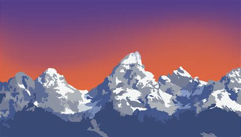 Download Mountain Sunset Tetons Royalty Free Stock Illustration Image