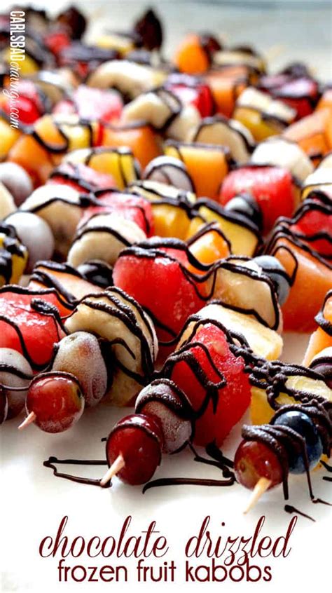 Chocolate Drizzled Frozen Fruit Skewers Carlsbad Cravings