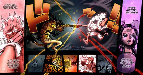 The Two Horned One On Twitter Gear Th Luffy Vs Awakened Rob Lucci One Piece Chapter
