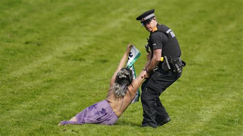 Platinum Jubilee Animal Rights Activists Protest At Epsom Derby As