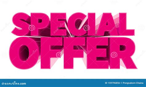 Special Offer Pink Word On White Background Illustration 3d Rendering