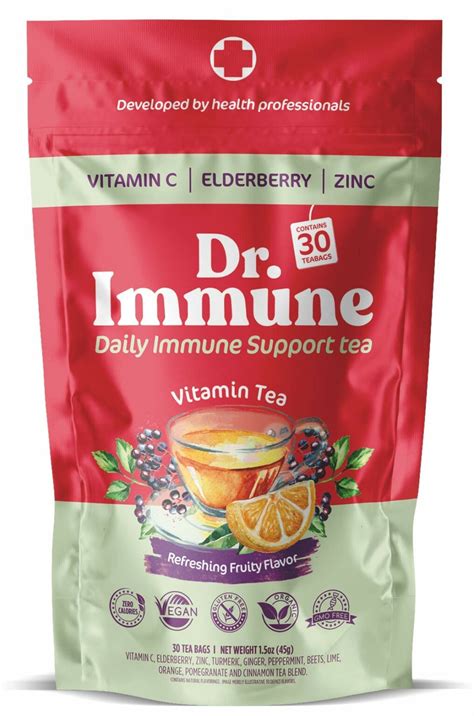 Dr Immune Vitamin Tea I Immune Support Tea I Elderberry Vitamin C