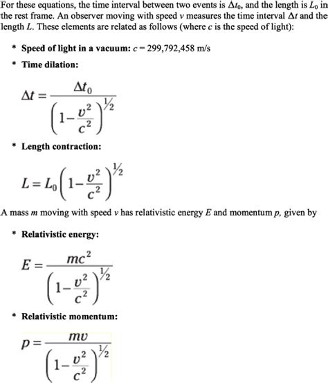 Formulas From Einsteins Theory Of Special Relativity Dummies