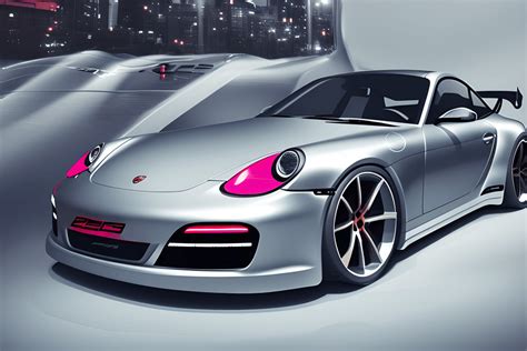 Porsche Z4 Coupe Neon Cityscape · Creative Fabrica