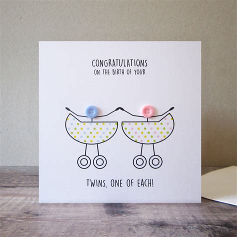 Personalised New Baby Twins Congratulations Card For Newborn Twins Baby