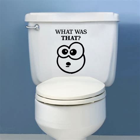 Funny Toilet Wc Stickers Vinyl Wall Decal What Was That Face Mural Wall