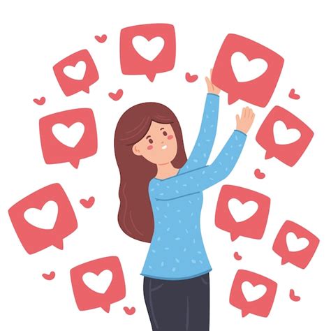 Free Vector Person Addicted To Social Media Illustration