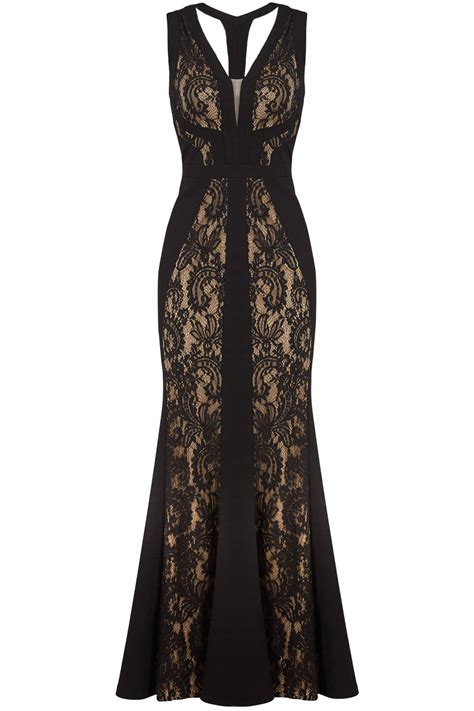 Black Nude Lace Gown By Lm Collection For Rent The Runway