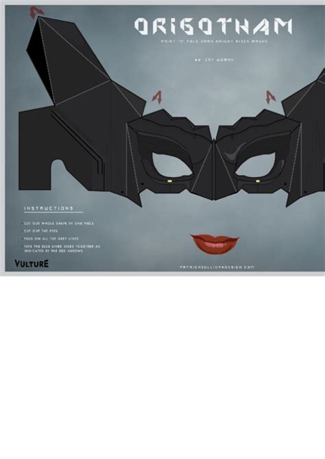 Catwoman Mask Template Printable Pdf Download