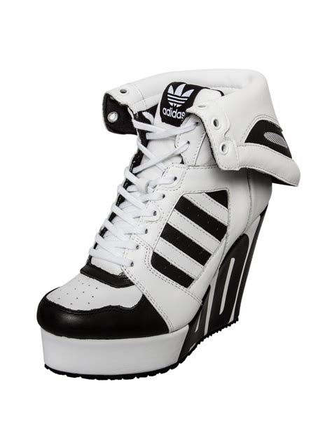 Jeremy Scott For Adidas Streetball Platform Logo Wedge White Black In