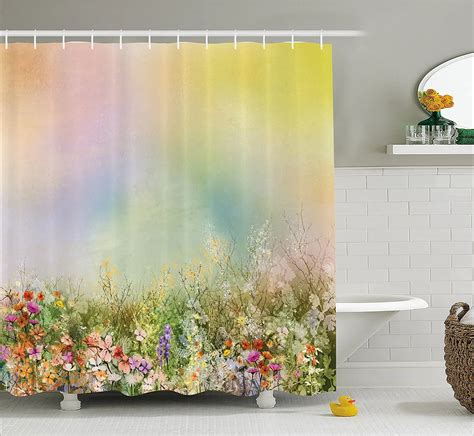 Watercolor Flower Home Decor Shower Curtain Cosmos Daisy Cornflower