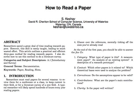 How To Read An Academic Paper Youtube