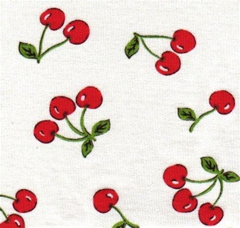 Cherry Print Cotton And Lycra Fabric 2yds Etsy