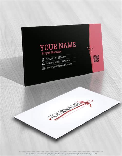 Exclusive Design T Ribbon Logo Compatible Free Business Card