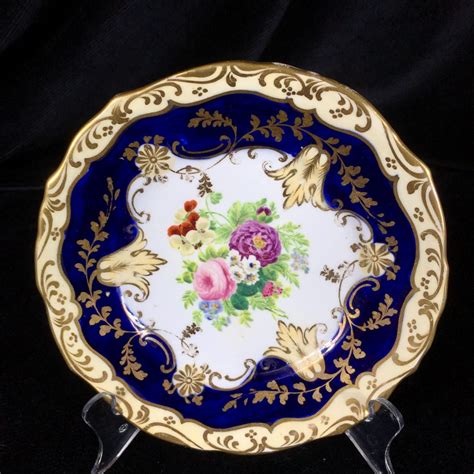 English Porcelain Plate Painted With Flowers Circa 1860 0 Moorabool