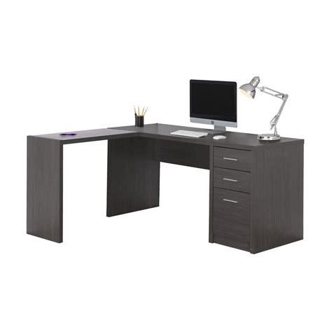 Grey L Shaped Computer Desk This Simple And Stylish Piece Features