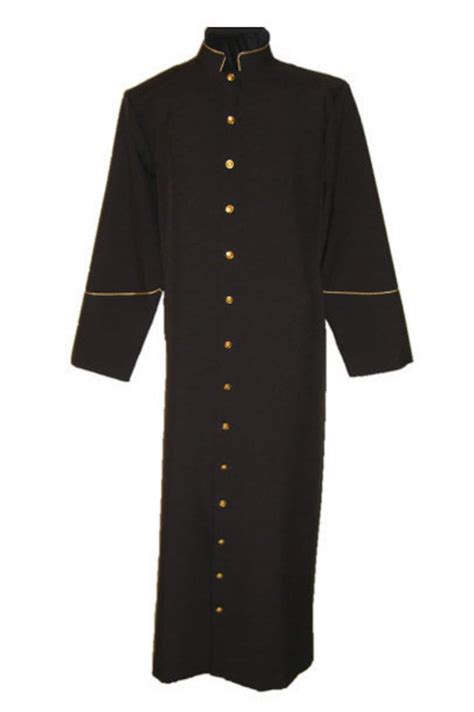 black cassock preaching style clergy robe in gold trim etsy