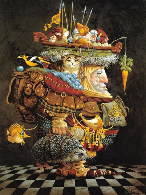 A Funny Fantasy And Surrealism Painting By James Christensen Of A Giant