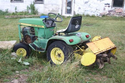 John Deere 214 Garden Tractor With Tiller Attachment Outside Sault Ste