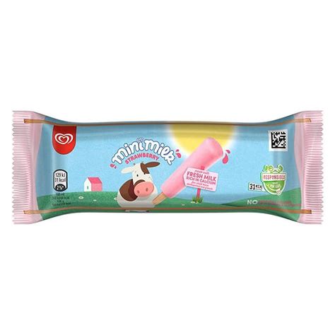Walls Strawberry Mini Milk Ice Lolly 35ml 44 Pack Turner Price