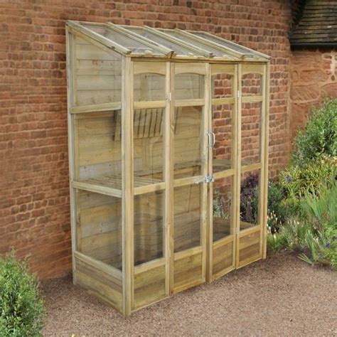 5x2 Forest Cofton Wooden Small Wall Lean To Mini Greenhouse 15x06m