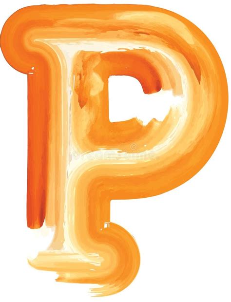 Abstract Oil Paint Letter P Stock Vector Illustration Of Monogram