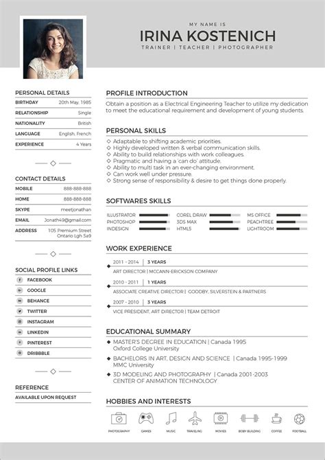 Create your new resume in 5 minutes. Free Modern CV Template, Cover Letter & Portfolio Design ...