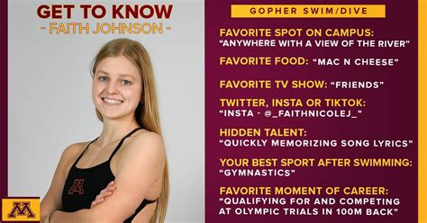 Minnesota Swimming And Diving On Twitter Get To Know Freshman Faith
