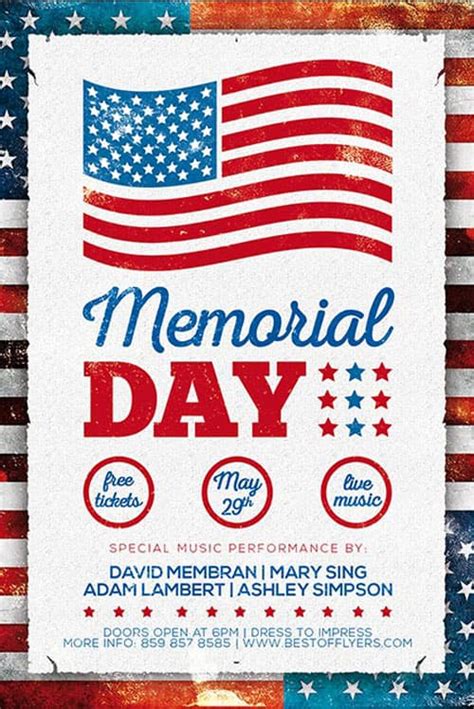 Free Memorial Day Poster Template Download Freebies Now