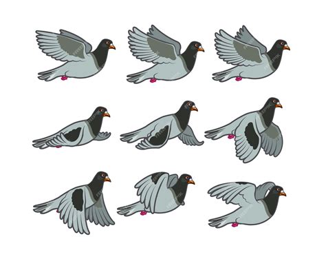 Premium Vector Flying Pigeon Cartoon Animation Sprite