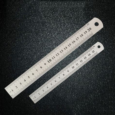 15cm 20cm 30cm Stainless Steel Metal Ruler Metric Rule Precision Double