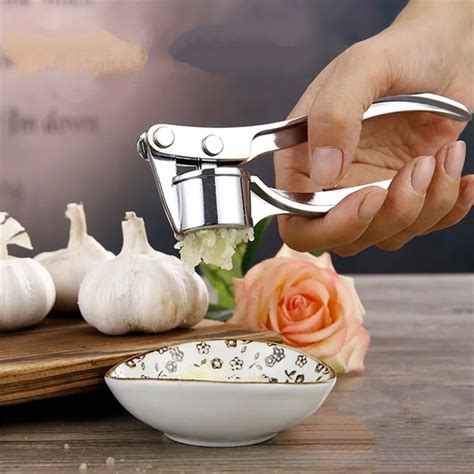 Minch Kitchen Squeeze Tool Ginger Garlic Press Stainless Steel Grater