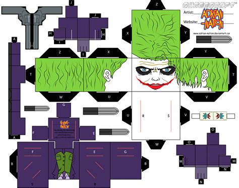 Cubeecraft Templates Papercraft Joker The Dark Knight Cubeecraft