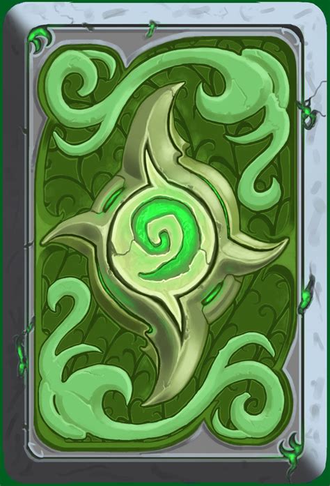 A Green And White Card With Swirls In The Shape Of A Spiral On It