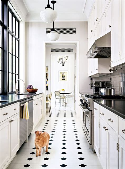 The white squares appear to be shaded to resemble marble. Cool Hunting // Dream Kitchens - The Effortless Chic