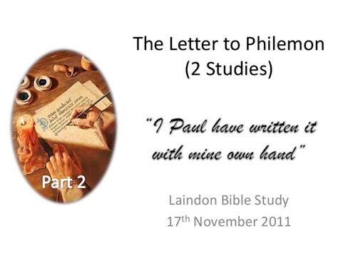 The Letter To Philemon Part 2