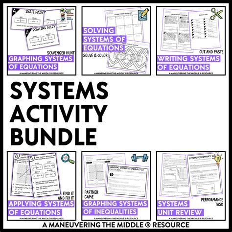 Systems Activity Bundle Algebra 1 Teks Maneuvering The Middle