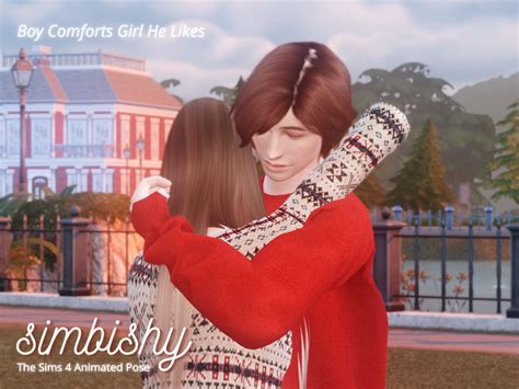 The Sims Resource Animated Pose Boy Comforts Girl He Likes Couple