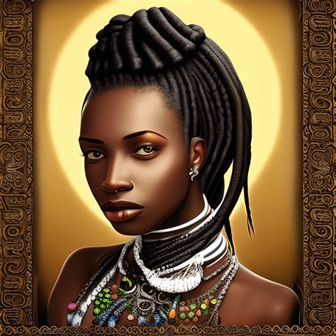 96k African Woman With Dreadloc Hair · Creative Fabrica