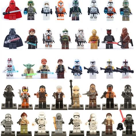 40pcs toy minifigs jedi skywalker darth maul force awakens storm trooper yoda building blocks
