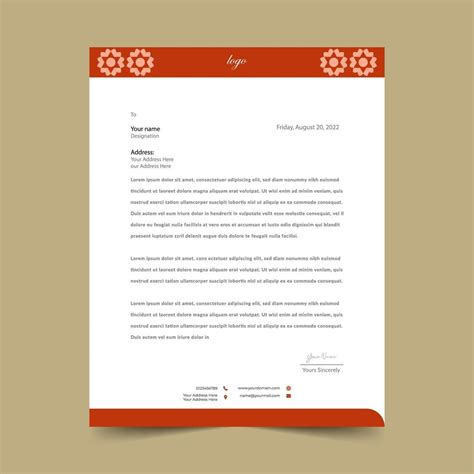 A well created and cleverly designed letterhead expresses the credibility and reliability of the brand and makes a good impression on clients and compeers. Orange Red Simple Letterhead Design Template - Download ...