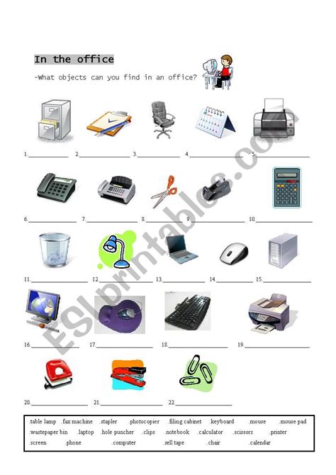 Office Supplies Esl Worksheet By Faniatrindade