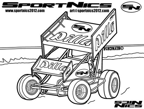 Sprint Race Car Coloring Page Coloring Pages