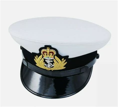 Royal Navy Officer Hat Naval Captain Peak Cap R N Commanders Cap